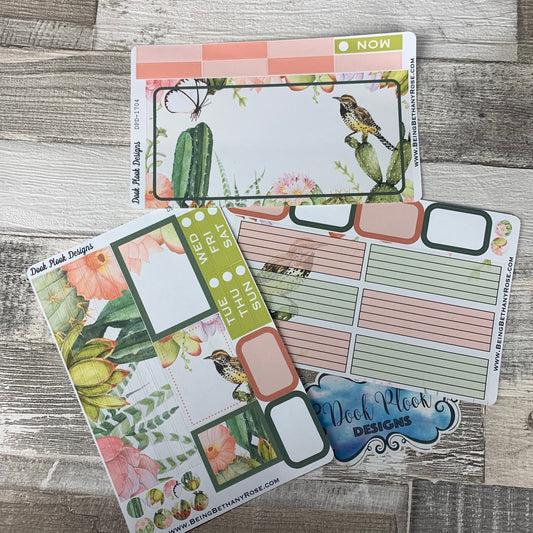 Succulents and bird Passion Planner Week Kit (DPD1704)