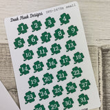 Shamrock date dots (2 sizes) stickers (DPD2475)