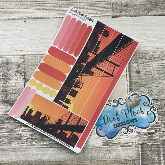 (0486) Passion Planner Daily stickers - Sunset Bridge