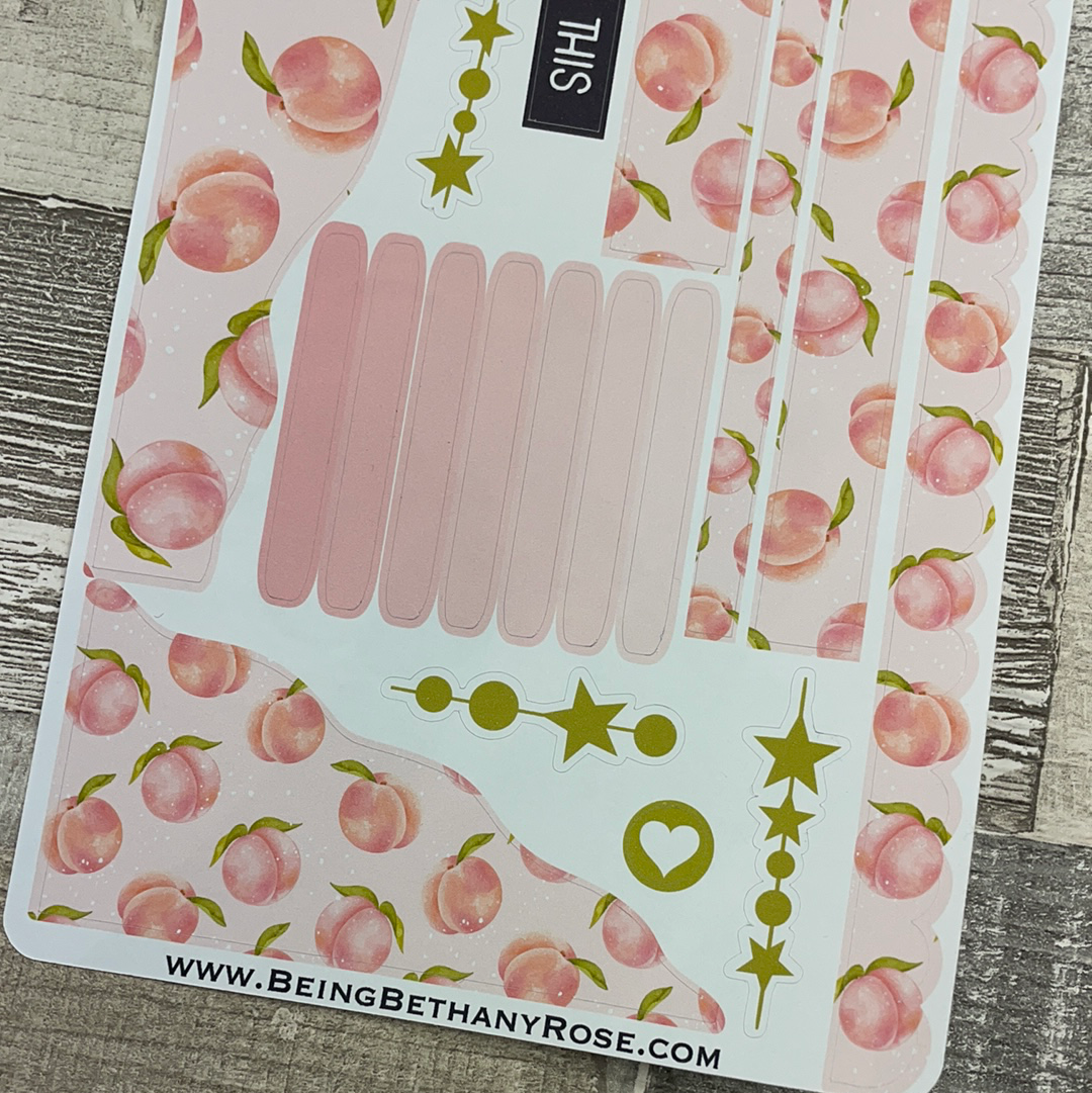 (0410) Passion Planner Daily Wave stickers - Pink Peach