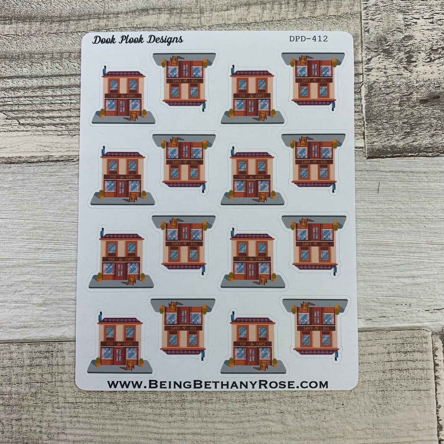 Fish and chip shop stickers (DPD412)