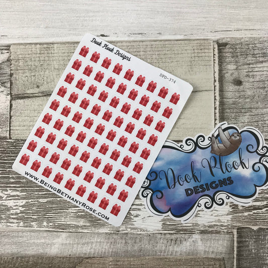 Period tracker red present stickers (DPD374)