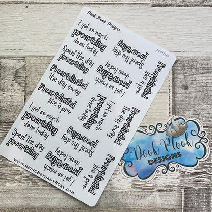 Procrastinating Quotes Stickers (DPD2163)