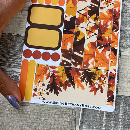 (0169) Passion Planner Daily stickers - Bold Autumn Leaves