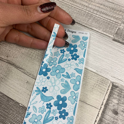 Passion Planner Hour Cover up / Washi strip stickers Blue porcelain (DPDW-32)