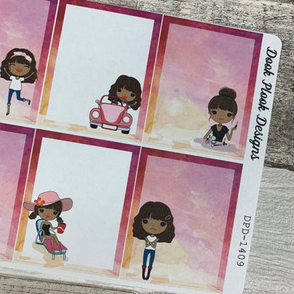 Mixed character Black Woman Full Box Stickers (DPD1408)