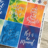 Brightly coloured quote (full) boxes for Erin Condren vertical  (DPD1301)