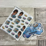 Reading Book stickers (Black Woman) (DPD583)