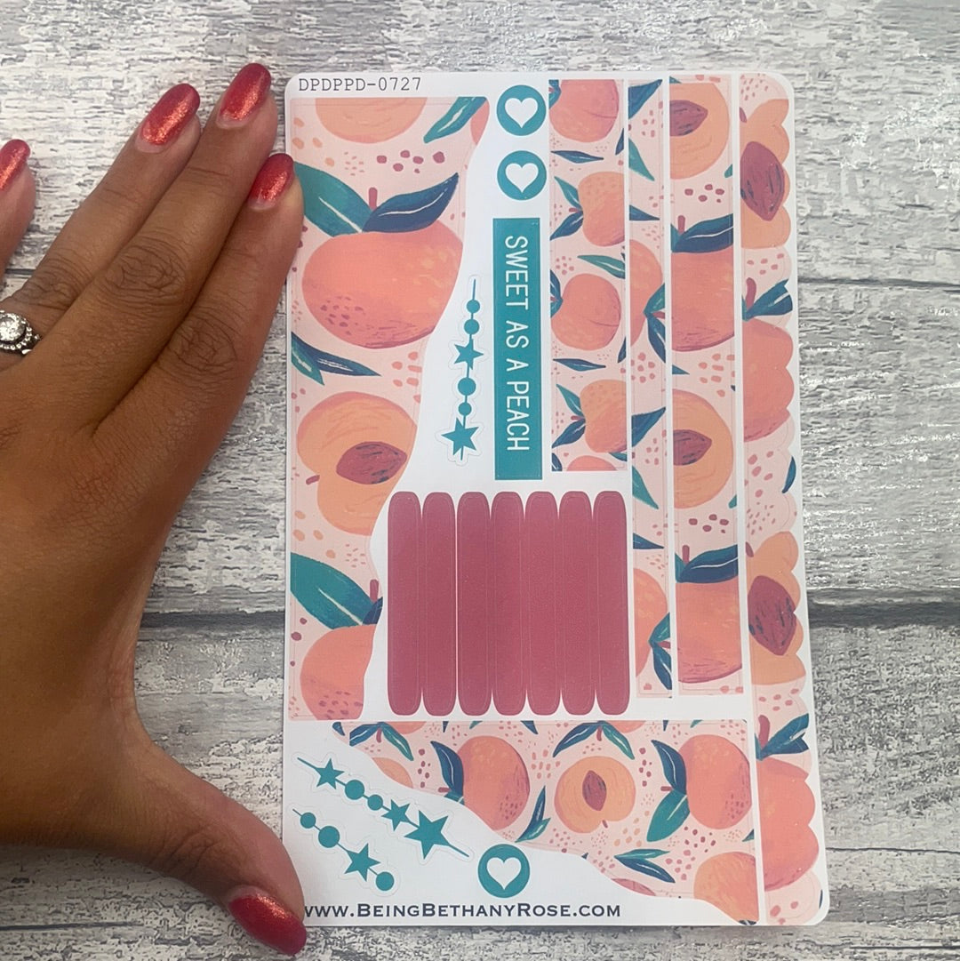 (0727) Passion Planner Daily Wave stickers - Peachy Cate