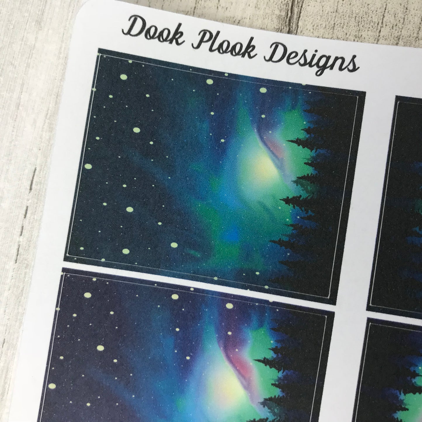 Northern Lights box / Aurora Borealis sticker set for Erin Condren (DPD432)