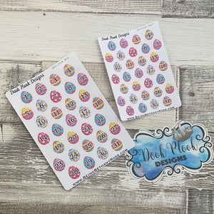 Easter Egg date dots, 2 sizes, stickers (DPD2528)