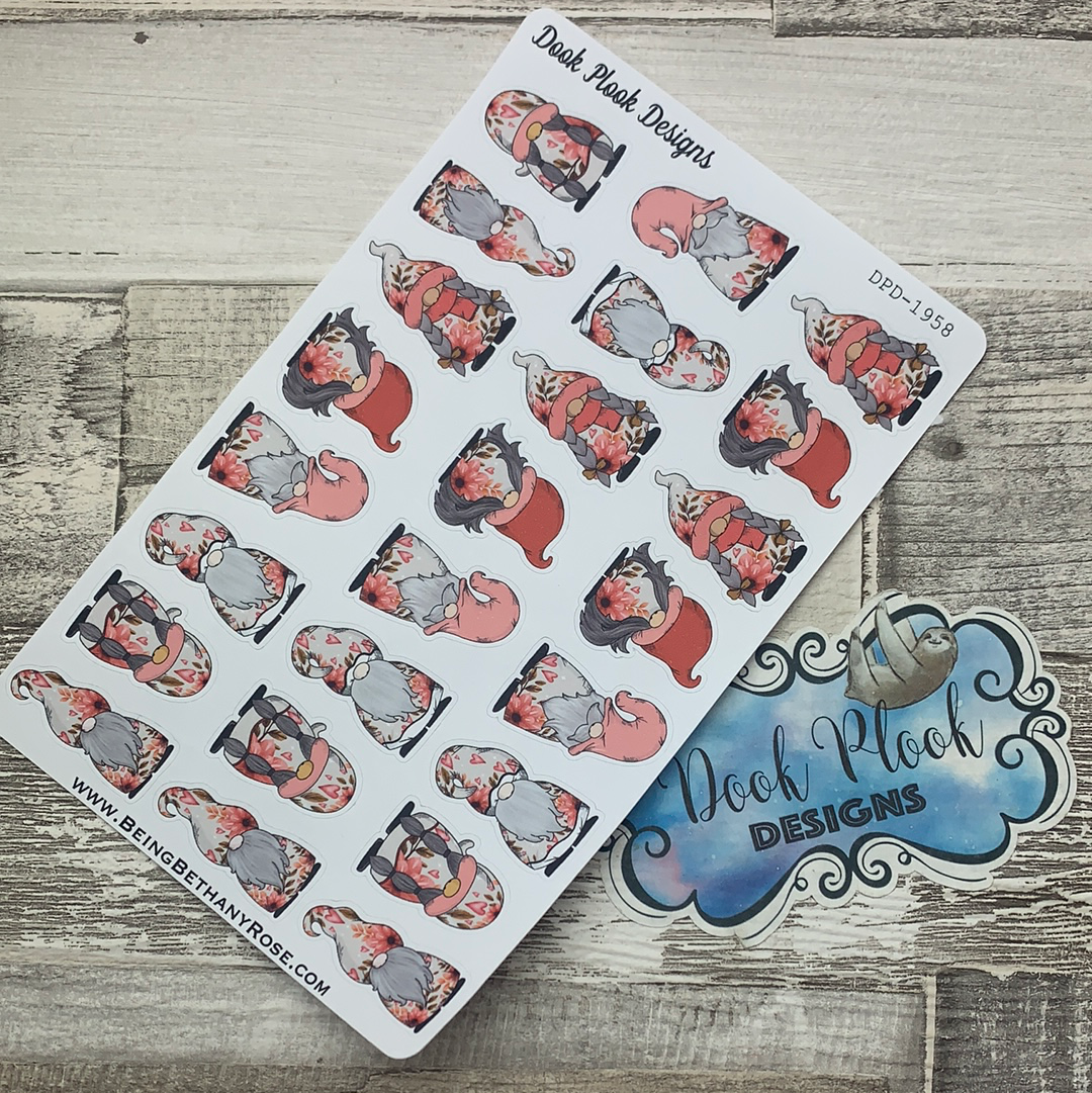 Valentines Hearts and Flowers Gonk Character Stickers (DPD-1958)