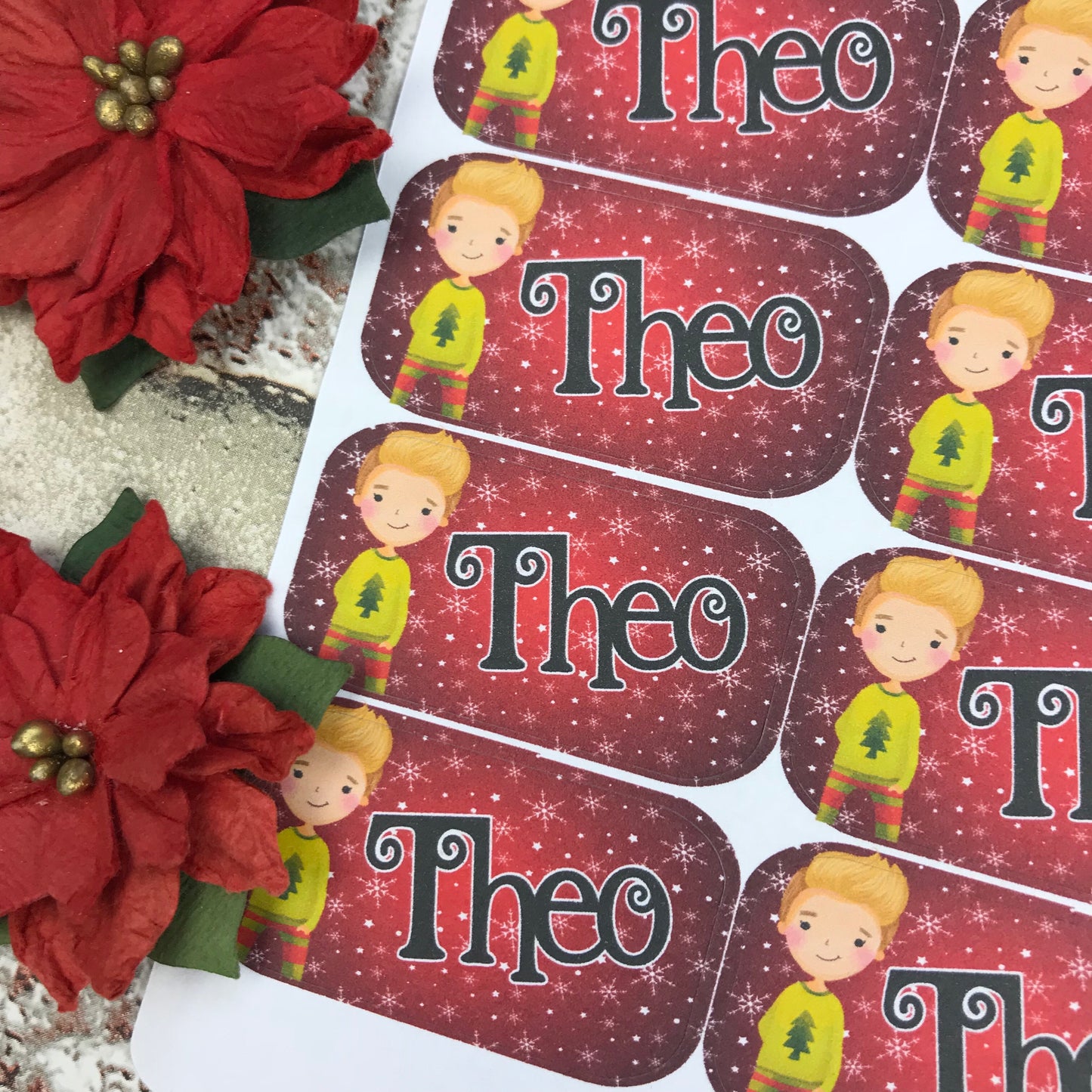 Personalised kids / adults Christmas Present Labels. (25 Blonde Boy)