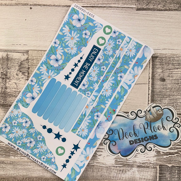 (0413) Passion Planner Daily Wave stickers - summer flowers