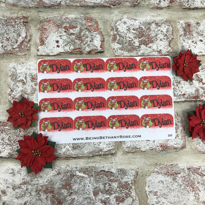 Personalised kids / adults Christmas Present Labels. (20 Reindeer)