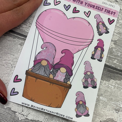 Enid Hot Air Balloon / Valentines Journal planner stickers (DPD2841)
