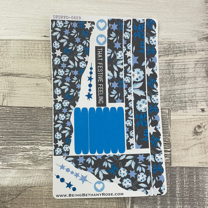 (0609) Passion Planner Daily Wave stickers - blue baubles