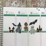 Halloween Scary Zombabe sticker for planners (ZB37)