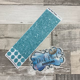 Passion Planner Hour Cover up / Washi strip stickers Ice Blue Glitter (DPDW-9)