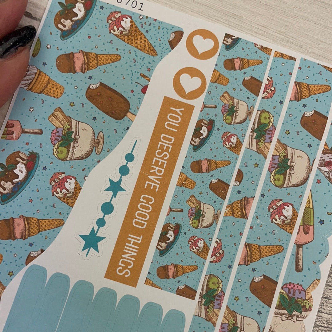 (0701) Passion Planner Daily Wave stickers - Kennedy Ice Cream