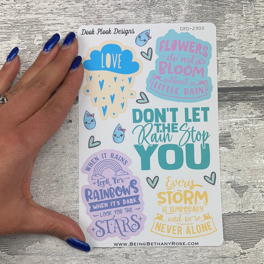 Bliss April Shower Quote Stickers Journal planner stickers (DPD2900)