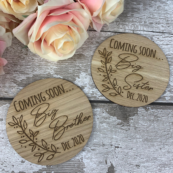 Coming soon... Big Sister pregnancy announcement photo prop