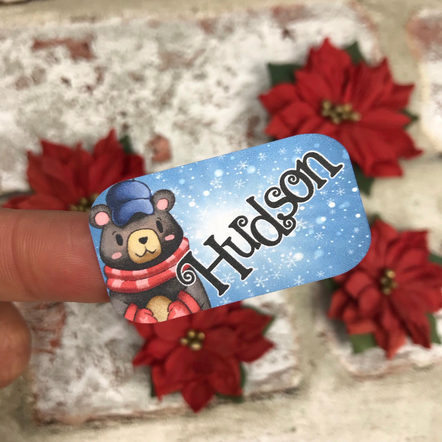 Personalised kids / adults Christmas Present Labels. (31 Bear)