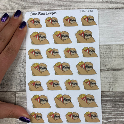 Slater the Sloth popcorn Stickers  (DPD-1242)