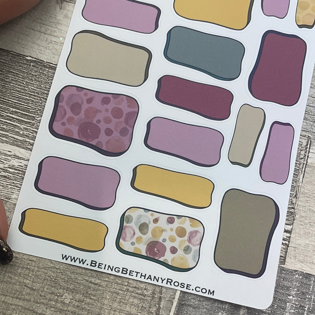 Merlot Hand drawn box stickers (DPD2331)