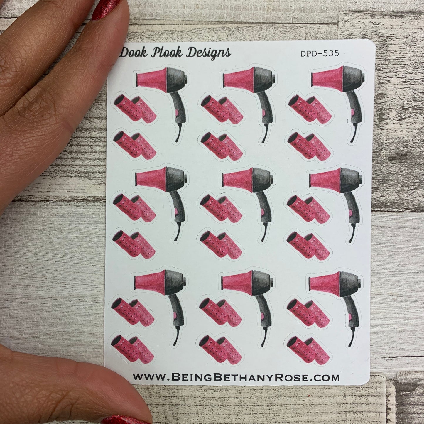 Hair dryer and roller stickers (DPD535)