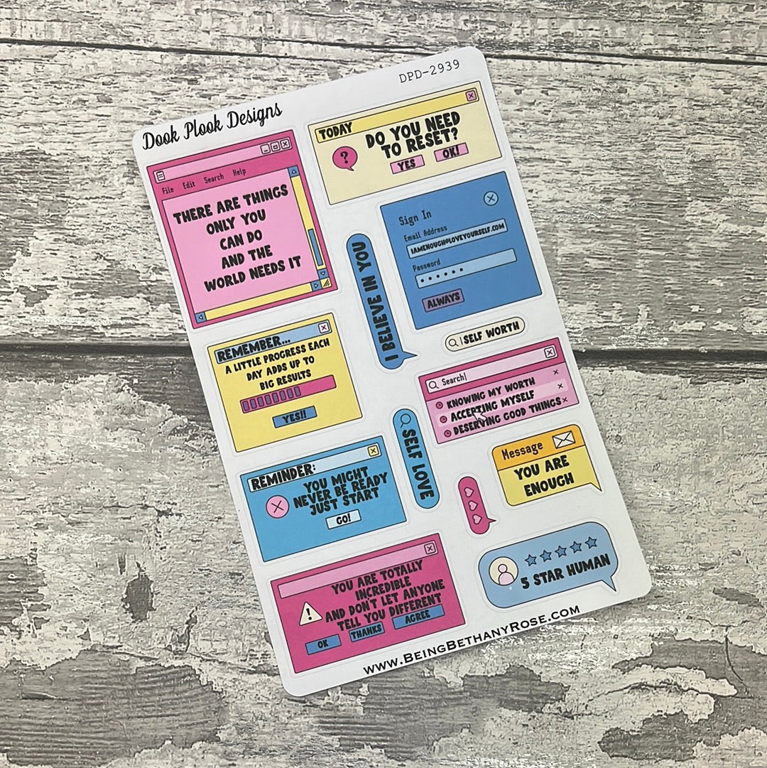 Romy Computer Quotes Journal planner stickers (DPD2939)