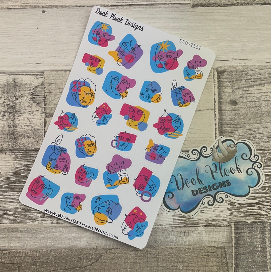 Romy abstract face stickers (DPD2552)