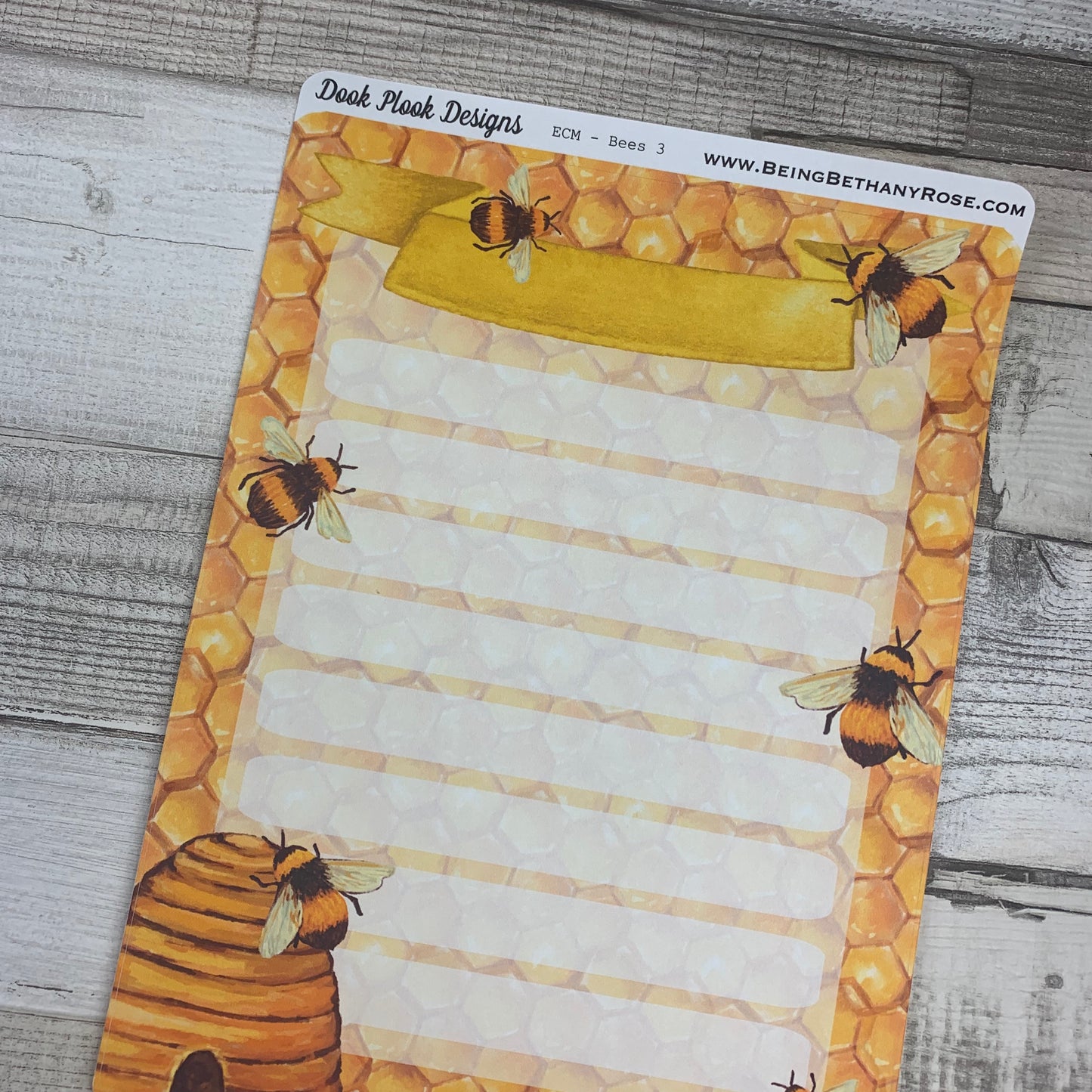 Erin Condren Month Note Pages (Bees)