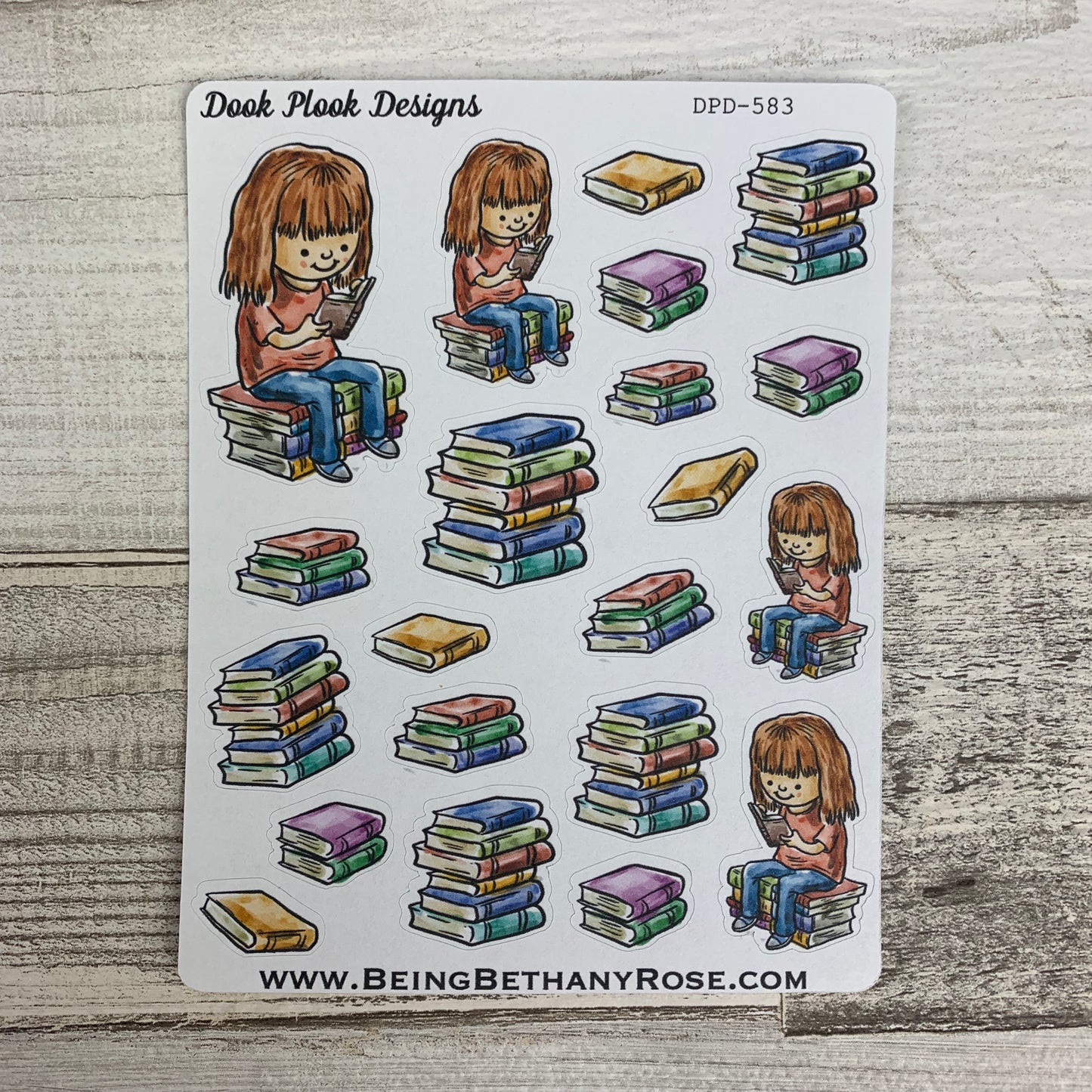 Reading Book (White Woman) stickers  (DPD583)