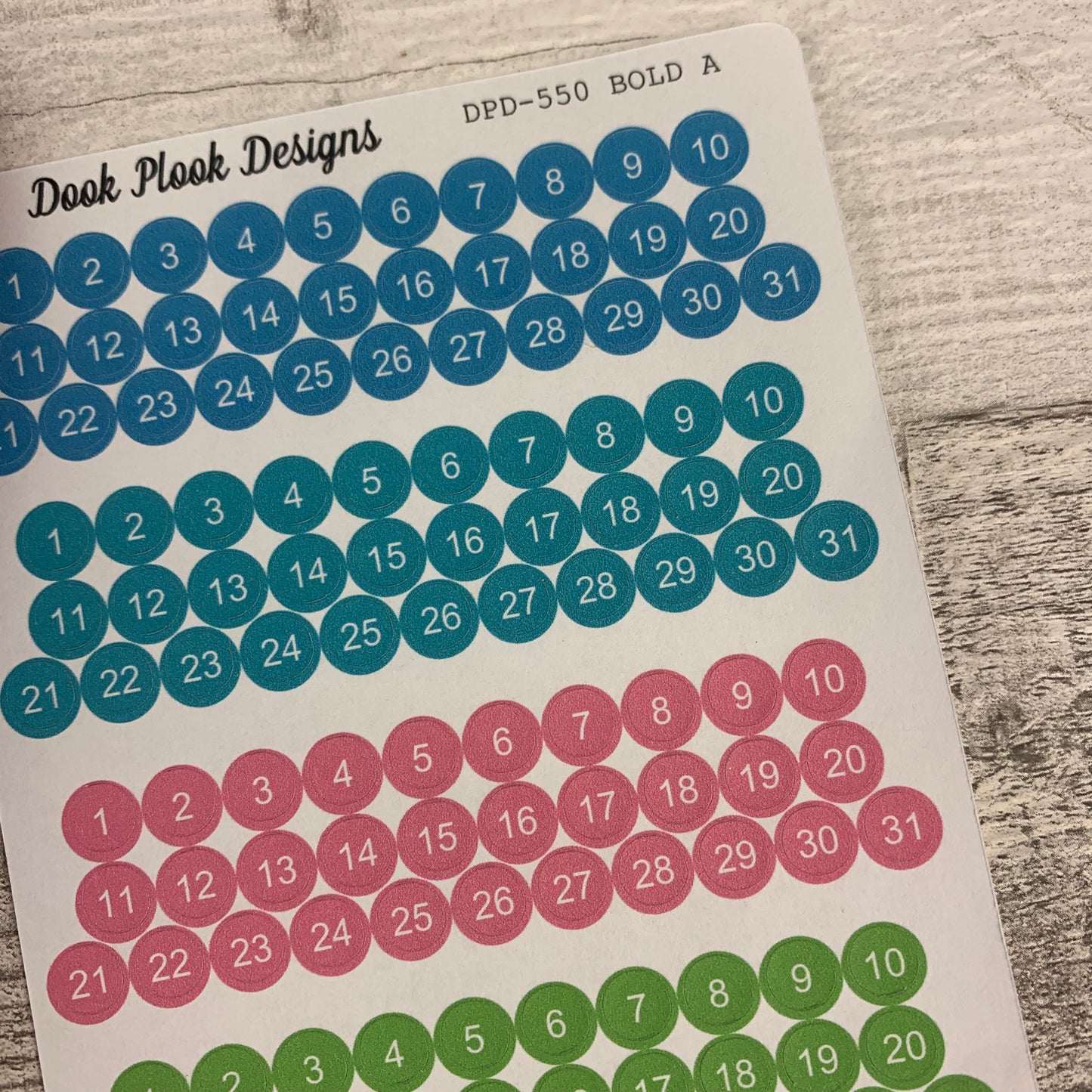 Quarter inch date dot stickers (DPD550)