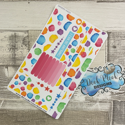 (0406) Passion Planner Daily Wave stickers - Bright rocks