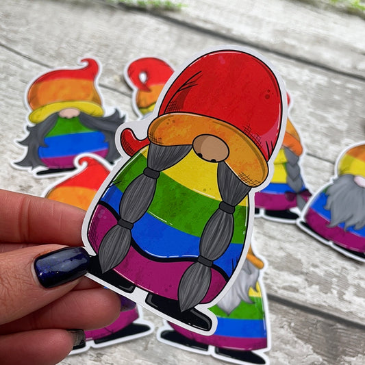 Rainbow pride Gonk Die cut (Gretel)