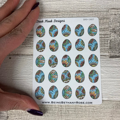 Patterned Easter egg stickers (DPD1607)