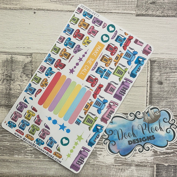 (0473) Passion Planner Daily Wave stickers - Call Me