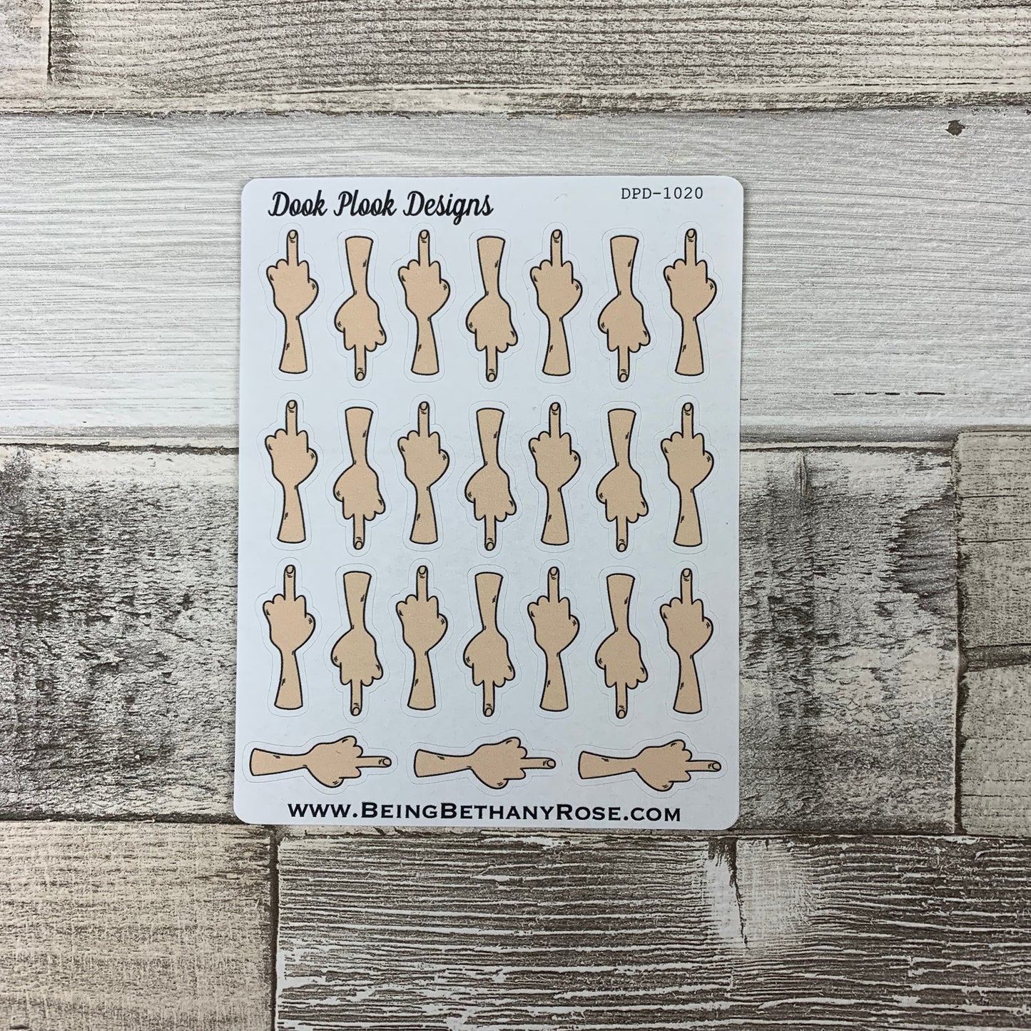 Middle finger / swear / flip the bird stickers (DPD1020)