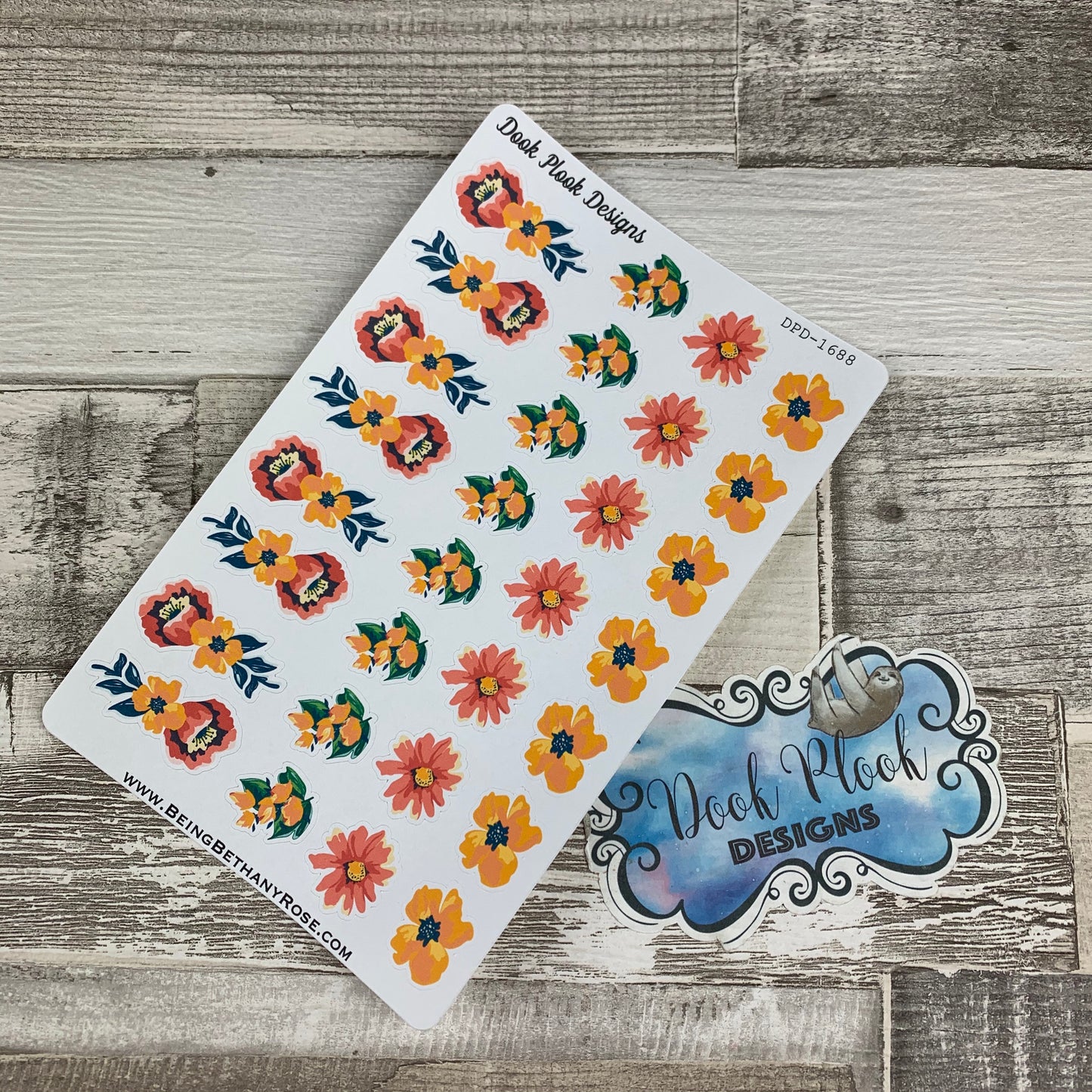 Tropic flower decoration stickers  (DPD1688)