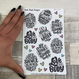 Body Positive Quotes Stickers (DPD2073)