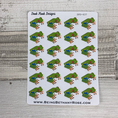 Frog stickers for Erin Condren, Plum Paper, Filofax, Kikki K (DPD637)