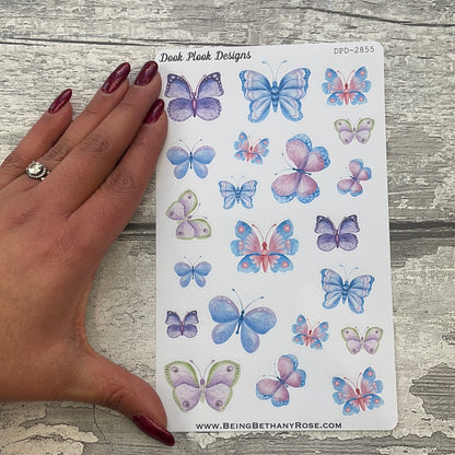 Watercolour Butterflies Journal planner stickers (DPD2855)