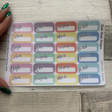 Word (Any Word) boxes stickers with writing space (DPD1652)