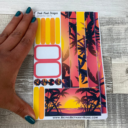 (0071) Passion Planner Daily stickers - Sunset Tropic