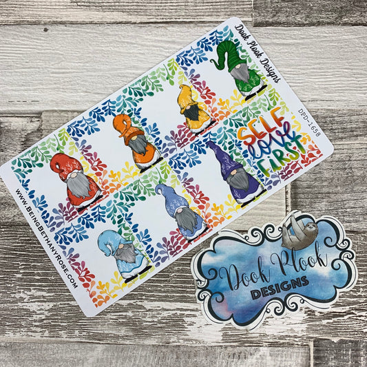 Rainbow Gonk (self love first) full box stickers for Erin Condren (DPD1658)