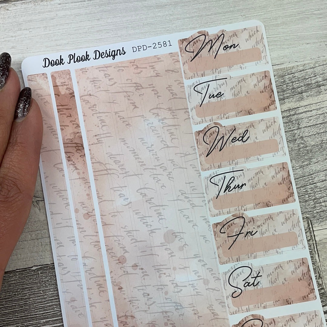 One sheet week planner stickers - Paige (DPD2581)