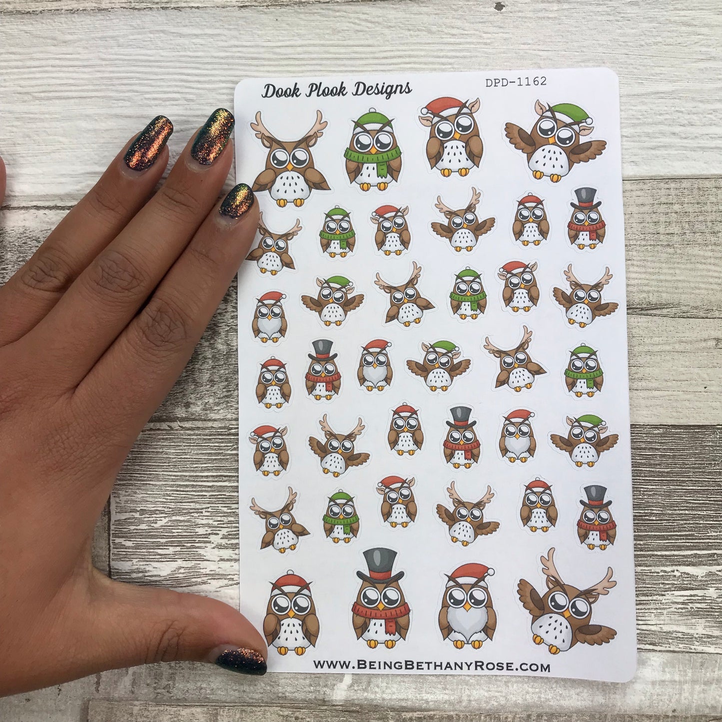 Christmas owl stickers (DPD1162)