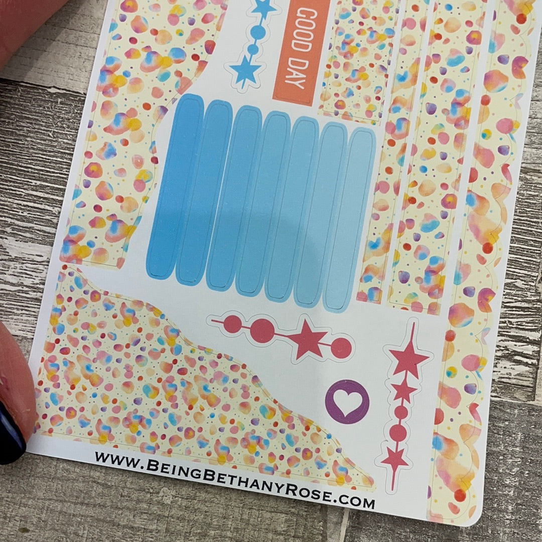 (0453) Passion Planner Daily Wave stickers - Confetti cream
